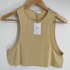 Danisee Bernstein Top Women’s Medium Tan Cropped Tank Sexy Feminine Minimalist